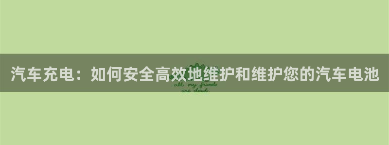 优发国际手机app下载安装官网：汽车充电：如何安全高效地维护和维护您的汽车电池